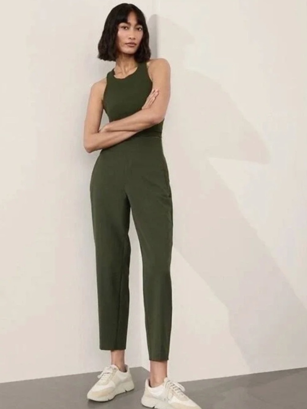 Athleta Endless High Rise Pants Women's 22W Green Pull On Stretch Quiet Luxury